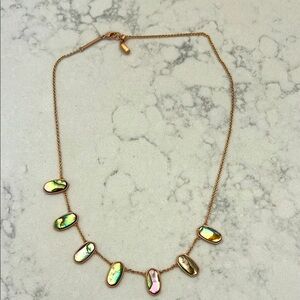 Kendra Scott Rose Gold Iridescent Slider Necklace
